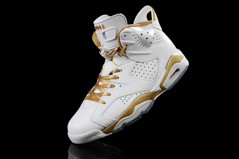 Air Jordan 6 Mens Shoes White/Golden Online